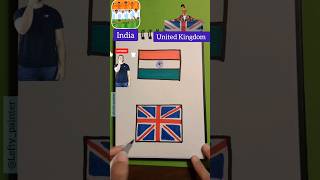 Indian flag 🇮🇳 || UK flag 🇬🇧 || Independence day drawing #art #reels #viral #shorts