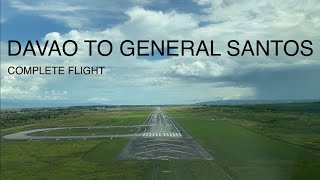 Airbus A330 Davao to General Santos - Extremely Short Flight w/ Takeoff and Landing from the Cockpit