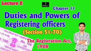 Lecture 2 | Duties and Powers of Registering Officers | The Registration Act,  |Judicial Exams