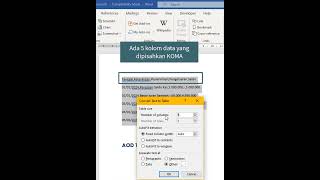 Ubah data jadi tabel #microsoftwordtips