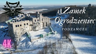 Zamek Ogrodzieniec // Witcher Winter Castle // Podzamcze // Dron 4K