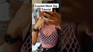 Crochet Mesh Top Tutorial #crochetmeshtop #crochettop