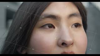 Eyes of a beautiful Asian woman. The face of a beautiful soft Chinese woman with natural make-up on