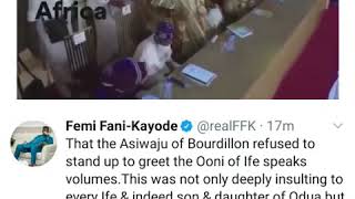 FFK berates Tinubu for failing to stand up to greet Ooni of Ife at a function