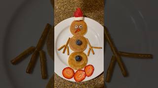 Snowman pancakes. #breakfastideasforkids