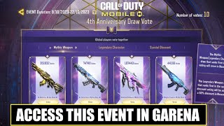 *NEW* How To Access Codm 4th Anniversary Draw Vote Event In Garena Version | Season 9