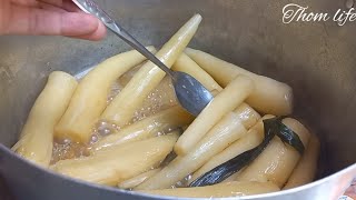 Tuyệt phẩm khoai mì non nấu đường thốt nốt | Cassava cook jaggery and coconut