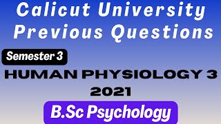 Third Semester B Sc Psychology | Human Physiology 2021