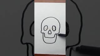 how to draw skull easily