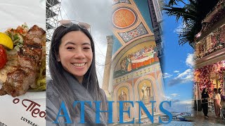 ATHEN'S BEAUTIFUL CHURCHES | GLYFADA BEACH, PIRAEUS PORT, TEMPLE OF ZEUS, ROMAN AGORA & FOOD VLOG 🇬🇷