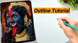 Sketch Devi Kali || How to draw Kali Devi