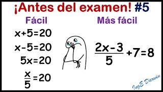 DESPEJE de ECUACIONES sin estrés en 1 paso, ¡así de simple! | Repaso antes del examen N.5