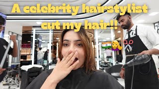 🇮🇳Getting my HAIRCUT by a CELEBRITY ARTIST in Delhi, India💇‍♀️✂️ | Unfiltered Review