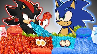 Sonic the Hedgehog 3 - Shadow Vs Sonic Eating Spicy Noodles, Fried Chicken | ASMR | Animation