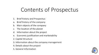 CL  Objectives of Prospectus