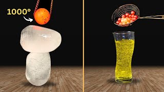 Experiment 1000°C Glowing Metal Ball vs Hair Gel & Popcorn | Cool Science Experiment