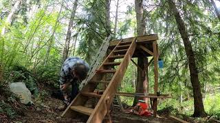 Building a Treefort/Zipline in the forest