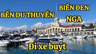 Biển đen|Sochi|Nga|Đi xe buýt 🚌 đến bến du thuyền| để câu cá| nhộn nhịp những ngày đầu xuân|