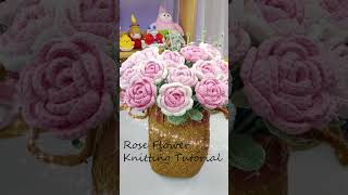 Rose flower Knitting Tutorial 04 #diy #kinittinginstagram #knitting #tutorial crochet#crochet