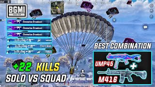 LEVEL 4 GLACIER ❄️ M416 AND MARINE EVOLUTION UM45 BEST COMBINATION | 22 KILLS IN SOLO VS SQUAD |BGMI