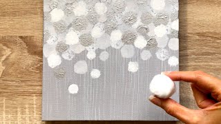 Abstract Acrylic Painting Technique With Cotton Balls