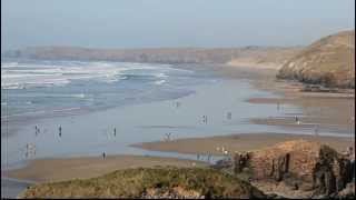 Perranporth Beach on a breezy day in March 2014