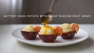 Party appetizer,  hors d'oeuvre idea, mash potato with passion fruit, what I ate in Taiwan