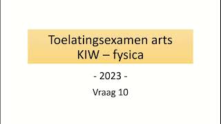 Toelatingsexamen arts 2023 - Fysica vraag 10 (trillingen - massa-veer-systeem)