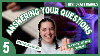 Writer Q+A | balancing content and writing, project update (nanowrimo daily vlog day 5) #firstdraft