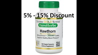 Discount - California Gold Nutrition, Hawthorn Extract, EuroHerbs, European Quality, 180 Capsules