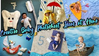 Creative Baby Photoshoot Ideas | Baby Photoshoot Ideas at Home | Baby Photography |Monthly Baby Pics