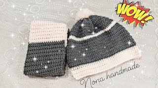 كروشية: آيس كاب.. قبعة كروشيه بناتى واولادى بغرزة سهله جدا من تكرار سطرين فقط easy crochet icecap