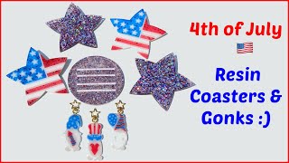 4th of July Resin Coasters & Gonk Keychains! 🇺🇸 | Watch Me Resin | DIY Resin Coasters