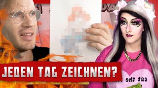 PEWDIEPIE hat 365 Tage JEDEN TAG gezeichnet?! ||  Carina reagiert auf @PewDiePie