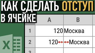 Как сделать отступ в ячейке Excel