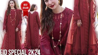 Eid Special 2024 | QALAMKAR PARTY WEAR | Aisha | New Unstitched lawn Collection | Summer ootd