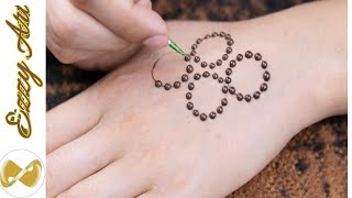 Easy Mehndi Design for Back Hand using earbud ||Latest 2020 diy mehndi design using earbud