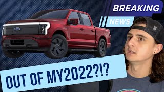 BREAKING! They RAN OUT EARLY, No more 2022 Model Years for Ford F150 Lightning