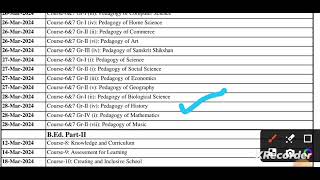 kuk B.ed re-appear date sheet 1st & 2n year 2023-24