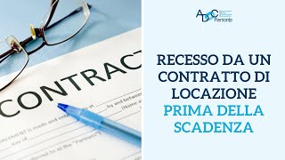 Come recedere da un CONTRATTO DI LOCAZIONE prima della scadenza | Le Pillole di ADOC