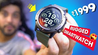 Best *RUGGED Calling Smartwatch* with Round Display Under ₹2000 Rs ⚡️ Ambrane WISE CREST Smartwatch!