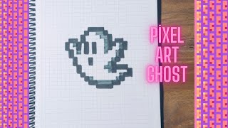 Pixel art idea✍️ How to draw pixel art / How to draw pixel ghost 👻