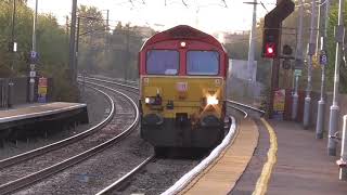 DB 66001 drags GA Stadlers 755421 & 755337 through Stowmarket on 5Q99: 03/10/2019