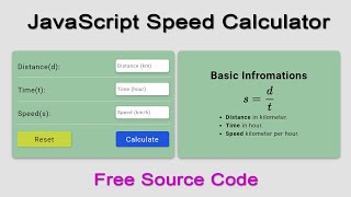 JavaScript Projects For Beginners With Source Code | Speed Calculator | Simple JS project