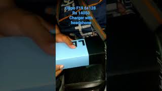 Oppo F19 6+128 Rs 14050 charger with headphones unboxing