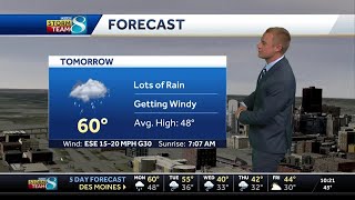 Iowa Weather: Wet, windy and turning cooler