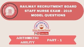 Railway Recruitment Board Exams Arithmetic Ability Questions Part - 1