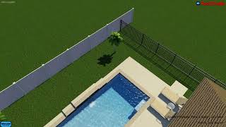 Basic Pool With Raised Feature Wall and Sheer Descent