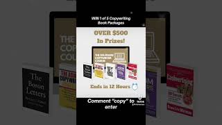 Win $500 in copywriting books. Ends in 12 hours. #copywriting #copywriter #makemoneyonline