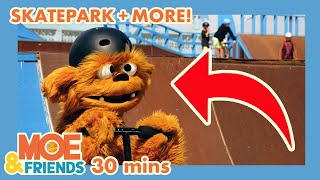 Moe Explores a Skatepark + More | Educational Videos for Kids | The Moe Show | Moe & Friends | 30min